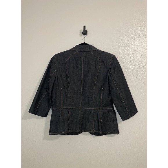 ANN TAYLOR LOFT Denim 3/4 Length Sleeved Blazer Size 10P - Picture 6 of 8